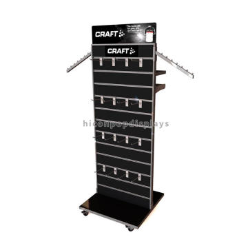 2-Wege-Schwarz-Holz-Panel Aluminium-Slotted Flooring Professional Slatwall Sport-Kleidungsstück Display Racks